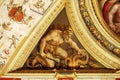 Antique mural, the image of Hercules who kills the three-headed snake