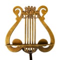 Antique music stand, bronze, on white background Royalty Free Stock Photo