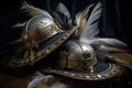 Antique musketeer hats. Generative AI