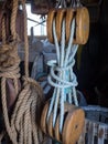 Antique nautical pulley