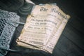 Antique newspaper from pioneer days