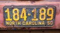 Antique North Carolina Automobile License Plate