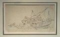 Antique Official Junk Boat Pencil Drawing Sketch Painting Edward Cooke Paper Art Crafts Double Decker Ship Vessel Sea Vehicle