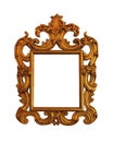 Antique golden picture, photo or mirror frame Royalty Free Stock Photo