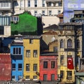 Antique old colored houses in AzapkapÃÂ±, Fermeneciler Cd