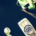 Antique old dial retro home phone Royalty Free Stock Photo