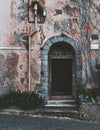 Antique old door with arch on top Royalty Free Stock Photo