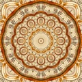 Antique old golden clock kaleidoscope pattern abstract background. Abstract surreal clock pattern kaleidoscope Golden watch patter Royalty Free Stock Photo