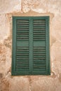 Antique old wooden window shutters as background Royalty Free Stock Photo