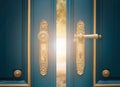 Antique ornate gold door handle Royalty Free Stock Photo