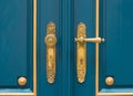 Antique ornate gold door handle Royalty Free Stock Photo