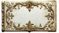Antique Ornate Gold Frame with White Background Royalty Free Stock Photo