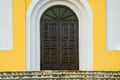 Antique ornate wooden church doorway Royalty Free Stock Photo