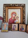 Antique Orthodox icon on a shelf Royalty Free Stock Photo