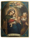 Antique Orthodox icon `Three Joys`. Painting `The Holy Family`