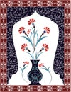 Antique ottoman bouquet design