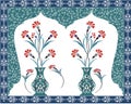 Antique ottoman bouquet design