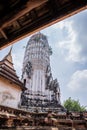 Antique pagoda and ruined sanctuary in Wat Putthaisawan Royalty Free Stock Photo