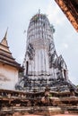 Antique pagoda and ruined sanctuary in Wat Putthaisawan Royalty Free Stock Photo