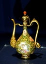 Antique Painted Enamel Golden Long Neck Teapot Figures Qianglong Qing Dynasty Forbidden City Maritime Silkroad Palace Museum