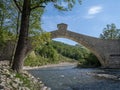 Antique Panoramic Olina Bridge in Pavullo, Modena - Italy Royalty Free Stock Photo