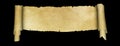 Antique parchment scroll on black background. Royalty Free Stock Photo