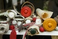 Antique parchments on a shelf