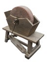 Antique pedal-powered sharpening machine Royalty Free Stock Photo