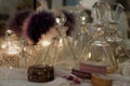 The Antique Perfume And Oil Bottles On The Beauty Table Royalty Free Stock Photo