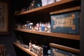 Antique Pharmacy Shelves Laden with Medicinal Resources and Products in Llivia Municipal Museum Royalty Free Stock Photo