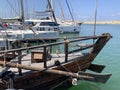 Antique Phoenician ship in the Herzliya Marina Royalty Free Stock Photo