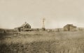 Antique photograph of homestead farmyard Royalty Free Stock Photo