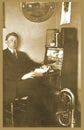 Antique photograph of man at desk