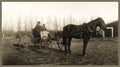 Antique photograph people horse and buggy Royalty Free Stock Photo