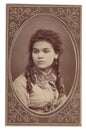 Antique photograph portrait woman Royalty Free Stock Photo