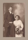 Antique photograph of a wedding couple