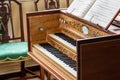 Antique piano in the interior of Mount Vernon the home of George Washington Royalty Free Stock Photo