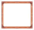 Antique picture brown frame isolated on white background