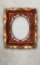 Antique picture frame handmade ceramics isolated on marble effect background Royalty Free Stock Photo