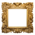 Antique Picture Frame: Isolated on White with Transparent Clipping Mask for Your Creative Designs Royalty Free Stock Photo