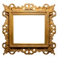 Antique Picture Frame: Isolated on White with Transparent Clipping Mask for Your Creative Designs Royalty Free Stock Photo