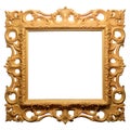 Antique Picture Frame: Isolated on White with Transparent Clipping Mask for Your Creative Designs Royalty Free Stock Photo