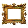 Antique Picture Frame: Isolated on White with Transparent Clipping Mask for Your Creative Designs Royalty Free Stock Photo