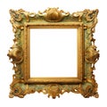 Antique Picture Frame: Isolated on White with Transparent Clipping Mask for Your Creative Designs Royalty Free Stock Photo