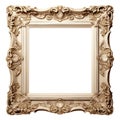 Antique Picture Frame: Isolated on White with Transparent Clipping Mask for Your Creative Designs Royalty Free Stock Photo