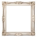 Antique Picture Frame: Isolated on White with Transparent Clipping Mask for Your Creative Designs Royalty Free Stock Photo