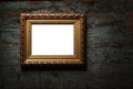 Antique picture frame on old wood texture
