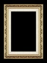 Antique picture golden frame isolated on black background, clipping path Royalty Free Stock Photo