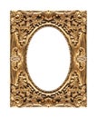 Antique picture golden frame isolated on white background, clipping path Royalty Free Stock Photo