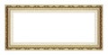 Antique picture golden frame isolated on white background, clipping path Royalty Free Stock Photo